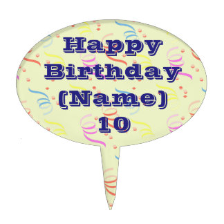 Happy Birthday with Confetti Oval Cake Topper
