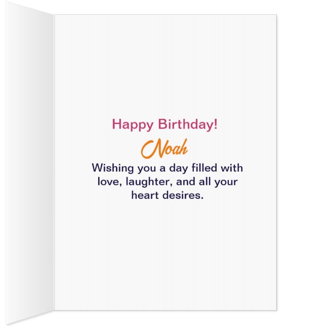 Happy Birthday with Custom Text Red Green Circles Card (Inside (Right))