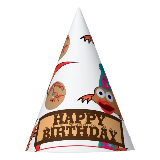 HAPPY BIRTHDAY WITH FISH WITH HAT PATTERN (Front)