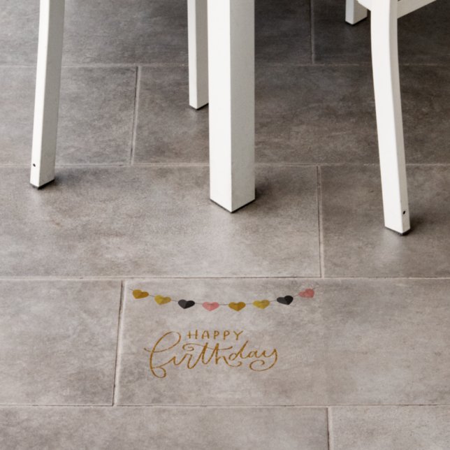 Happy Birthday with Hearts   Floor Decals (Restaurant)