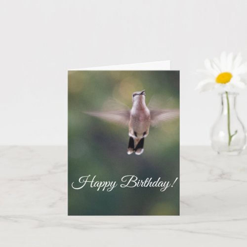 Happy Birthday with Hummingbird photograph Card