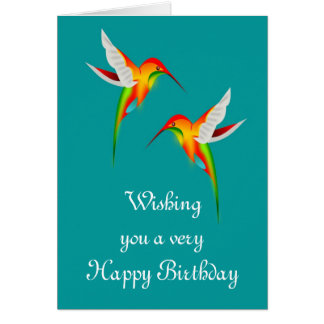 Hummingbird Happy Birthday Cards - Greeting &amp; Photo Cards | Zazzle