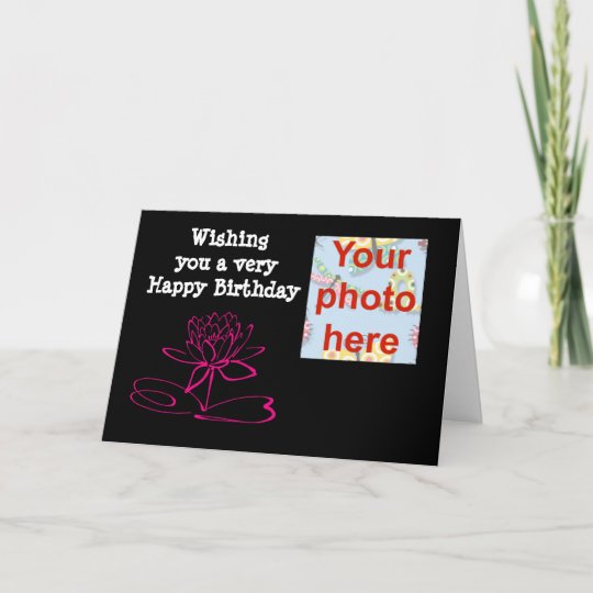 Happy birthday with lotus flower card