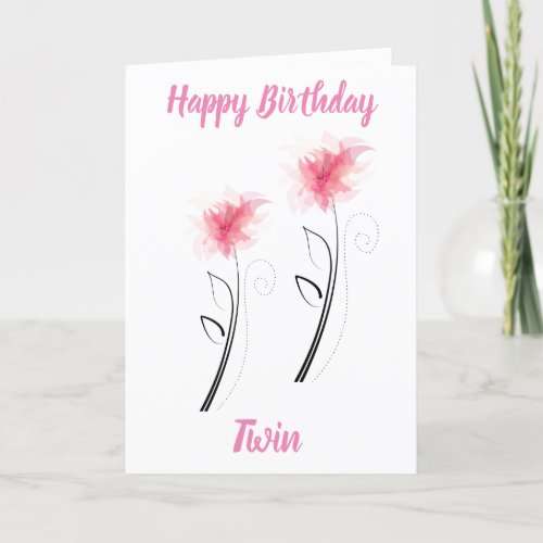 HAPPY BIRTHDAY WITH LOVE TO MY TWIN BIRTHDAY HOLIDAY CARD