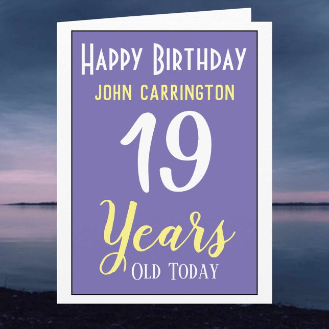 Happy Birthday with Name & Age 19 Years Card (Creator Uploaded)