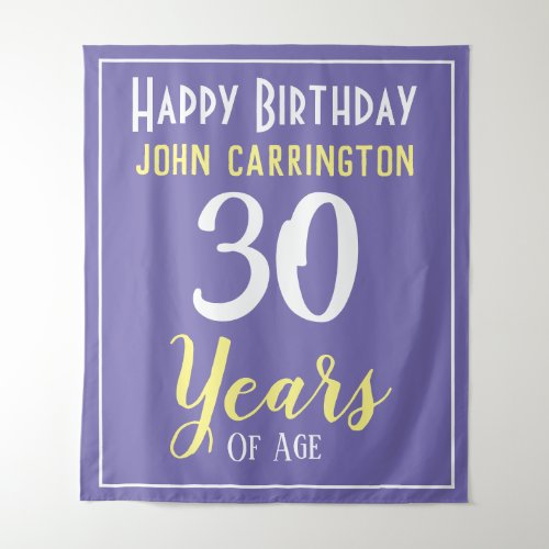 Happy Birthday with Name  Age 30 Years Tapestry