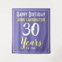 Happy Birthday with Name & Age - 30th Birthday Tapestry
