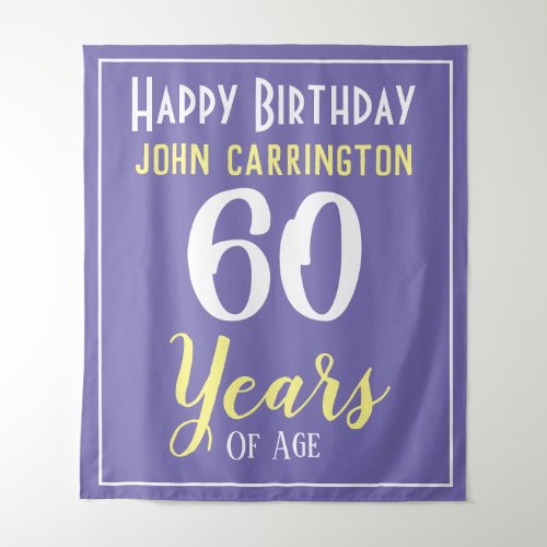 Happy Birthday with Name  Age 60 Years Tapestry