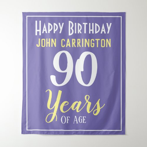 Happy Birthday with Name  Age 90 Years Tapestry