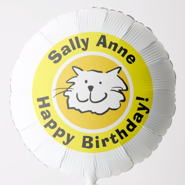 Happy Birthday with Name Balloon (Front)