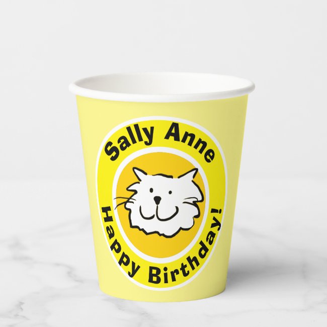 Happy Birthday with Name Paper Cups
