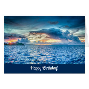 Happy Birthday with Ocean View Photograph Cards