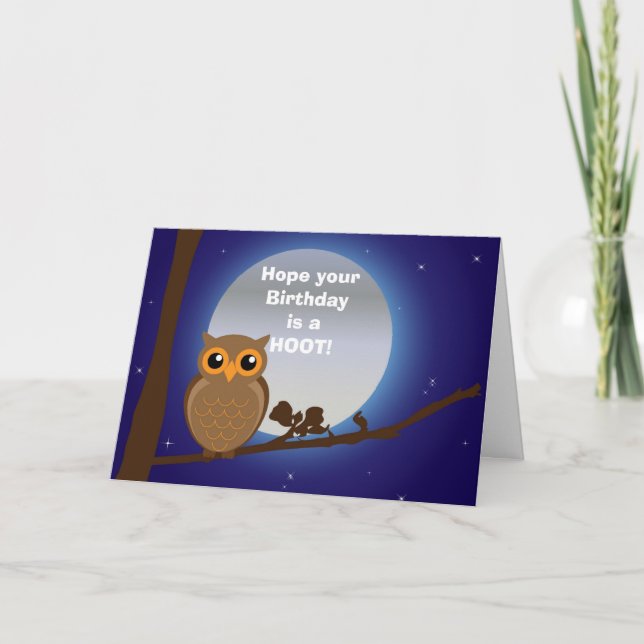 Happy birthday with owl birthday humor card (Front)