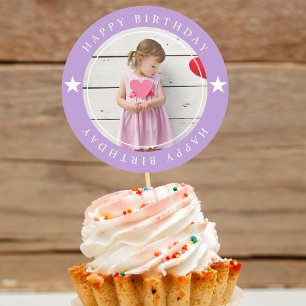 Happy Birthday With Photo Classic Round Sticker