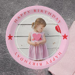 Happy Birthday With Photo Paper Plates<br><div class="desc">Celebrate your special day in style with our customizable "Happy Birthday With Photo" paper plates! These plates are perfect for adding a personal touch to your birthday party. Simply upload your favorite photo, and we'll create a unique and memorable design just for you. Made from high-quality, sturdy paper, these plates...</div>