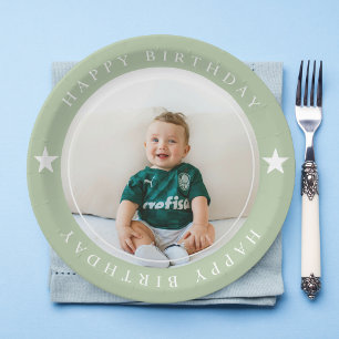 Happy Birthday With Photo Paper Plates