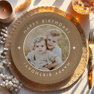 Happy Birthday With Photo Paper Plates