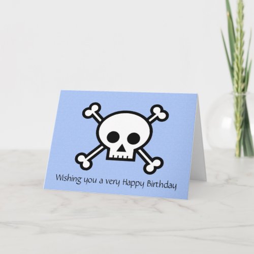 Happy Birthday with pirate skull and crossbones Card