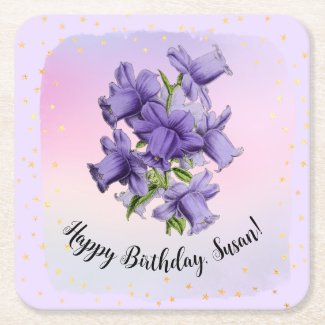 Happy Birthday with Pretty Purple Vintage Orchid
