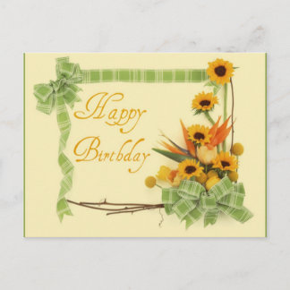 Happy Birthday with Ribbons Postcard