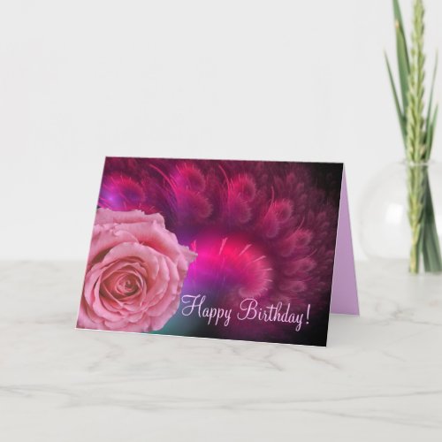 Happy birthday with rose card