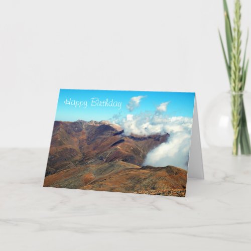 Happy Birthday with scenic mountain view Card