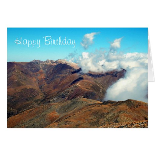 Happy Birthday with scenic mountain view Greeting Cards | Zazzle