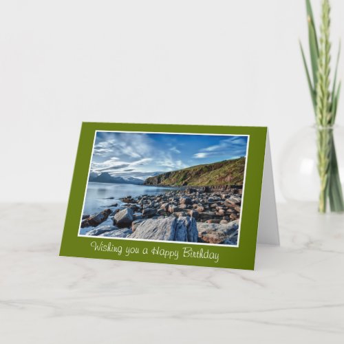 Happy Birthday with scenic mountain view Card