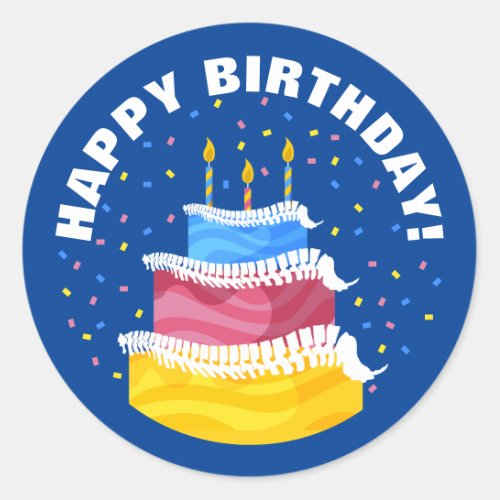 Happy Birthday with Spine Frosting Chiropractic Classic Round Sticker