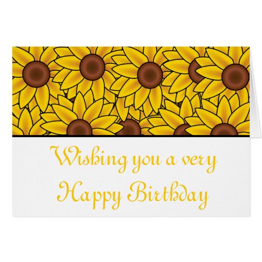 Happy birthday with sunflowers card | Zazzle