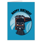 Happy Birthday with Train, General, Blue (Front)