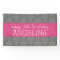Happy Birthday with Trendy Gray and Pink Damask