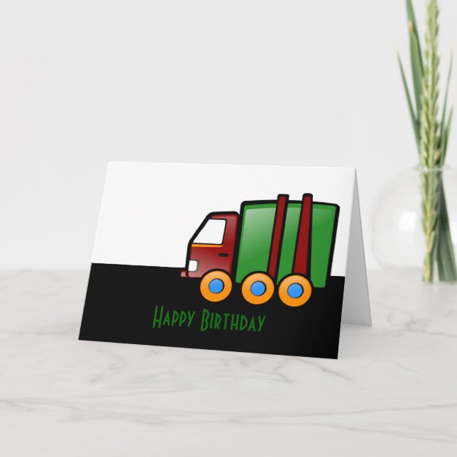 Happy Birthday with truck for boy's birthday Card (Front)