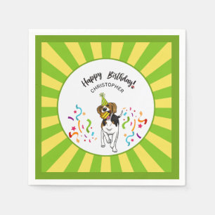 Happy Birthday with Your Beagle Dog Buddy Party Napkins