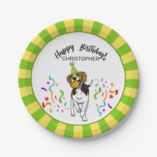 Happy Birthday with Your Beagle Dog Buddy Party Paper Plates