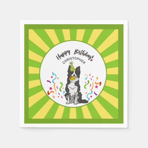 Happy Birthday with Your Border Collie Buddy Party Napkins