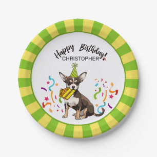Happy Birthday with Your Chihuahia Dog Party Paper Plates