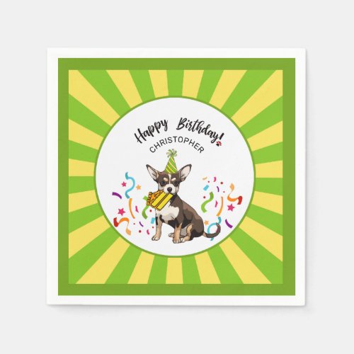 Happy Birthday with Your Chihuahua Dog Buddy Party Napkins