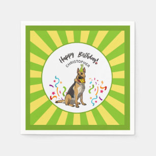 Happy Birthday with your German Shepherd Party Napkins
