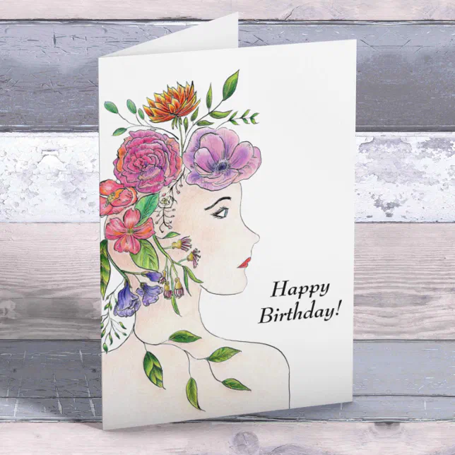 Floral Illustration Happy Anniversary Card