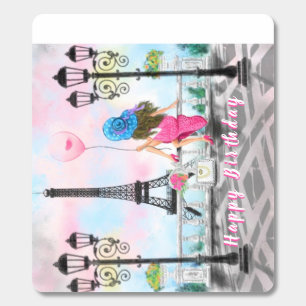 Happy Birthday - Woman with Pink Heart Balloon Breath Savers® Mints