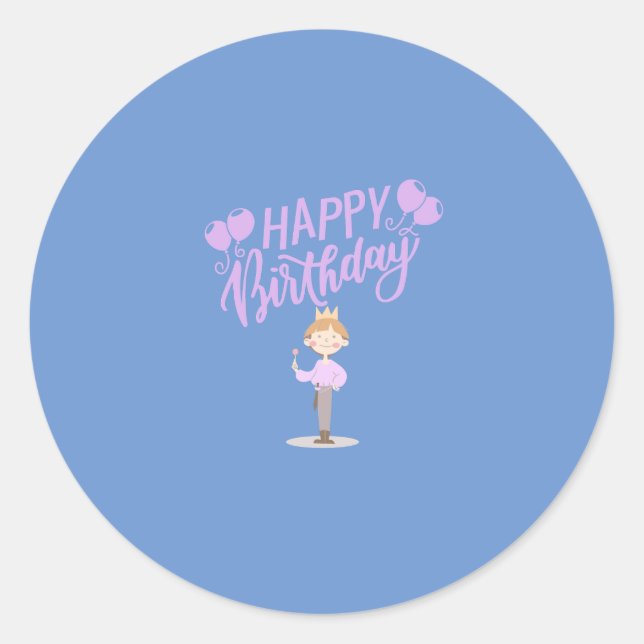 Happy Birthday Women Birthday Design Classic Round Sticker (Front)