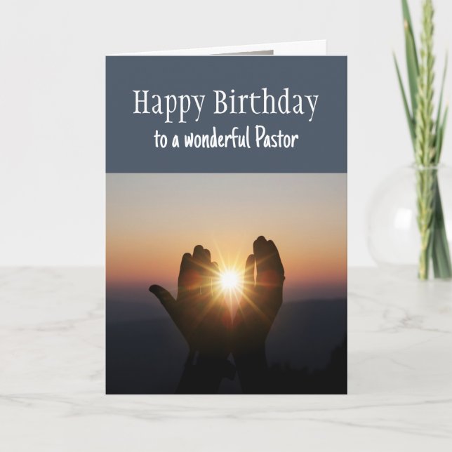 Happy Birthday Wonderful Pastor Comfort & Blessing Card (Front)