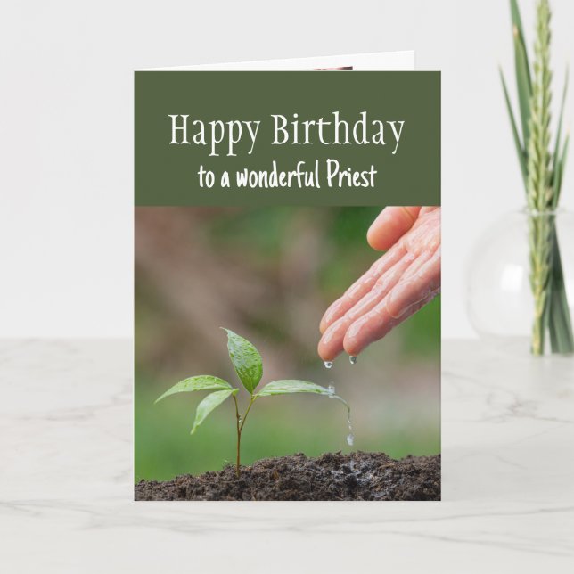 Happy Birthday Wonderful Priest Comfort & Blessing Card (Front)
