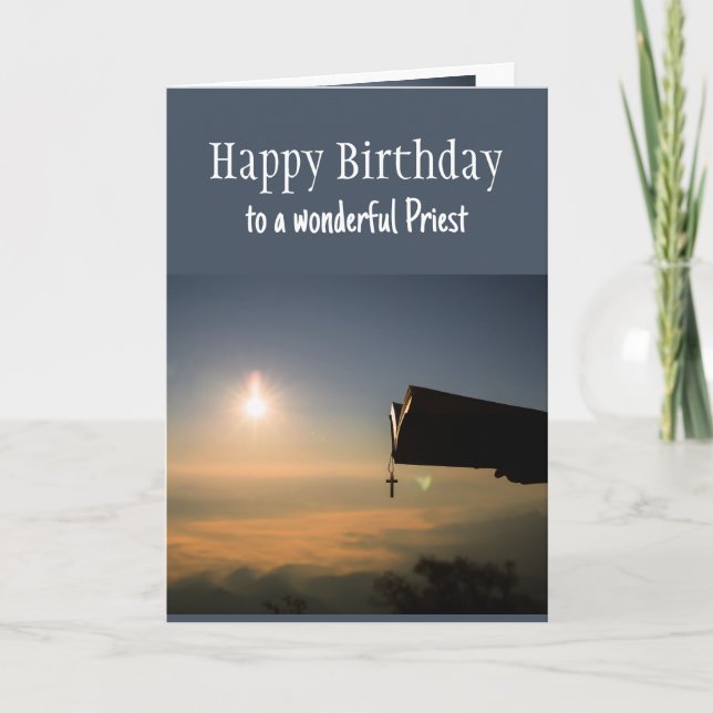 Happy Birthday Wonderful Priest Comfort & Blessing Card (Front)
