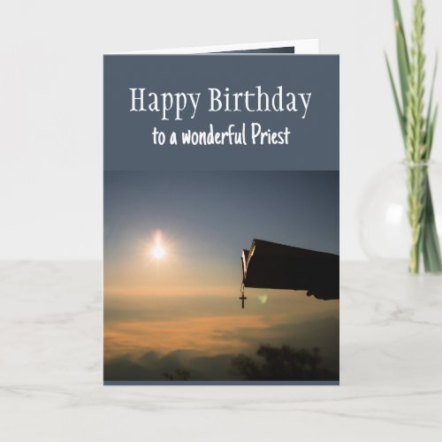 Happy Birthday Wonderful Priest Comfort  Blessing Card