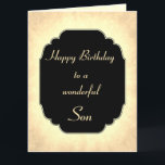 Happy Birthday wonderful Son Greeting Card<br><div class="desc">Stylish and Chic Happy Birthday Son design Greeting Card.</div>