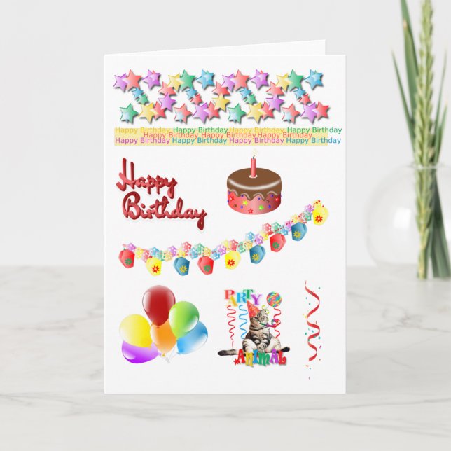 Happy Birthday Word Cloud Card (Front)