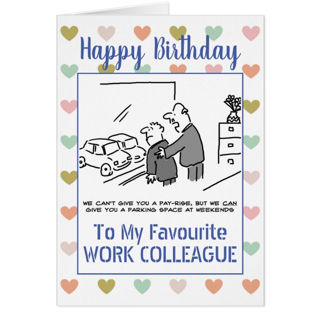 Happy Birthday Work Colleague Cards (Front)