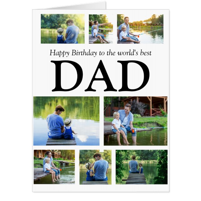Happy Birthday World's Best Dad 8 Photo  Card (Front)